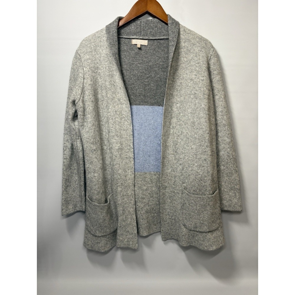 Benedetta B. Merino Wool Blend Cardigan Gray Blue Open Women’s Size Large
